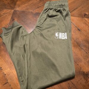 NBA Olive Green Jogger Pants with White Logo